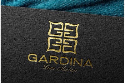 Gold Foil Logo Mockup Black Paper