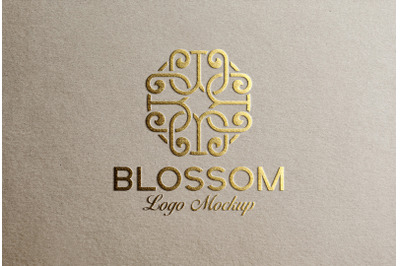 Gold Foil Logo Mockup Old Paper