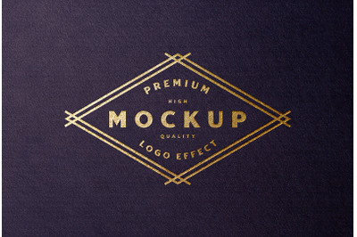 Gold Foil Logo Mockup on Pruple Paper