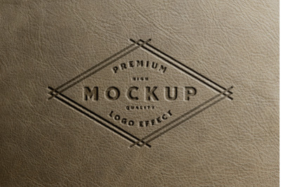 Logo Mockup Debossed Leather