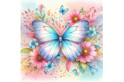 4 watercolor A Butterflwatercolor Illustration of cute butterfly decor