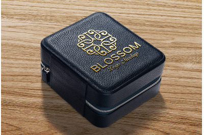 Luxury Gold Logo Mockup Jewelry Leather Box