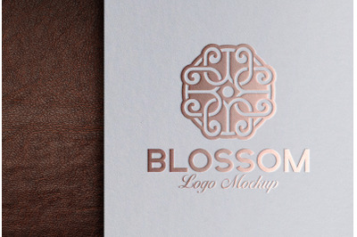 Luxury Rose Gold Foil Logo Mockup