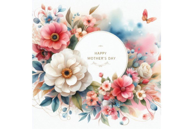 4 watercolor Artistic elegant card design for Mother s day Colorful ba