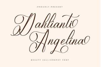 Dahlianti Angelina - Beauty Calligraphy Font