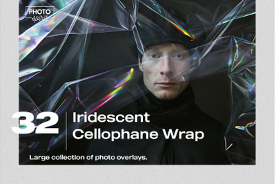 Iridescent Cellophane Wrap Effect Photo Overlays