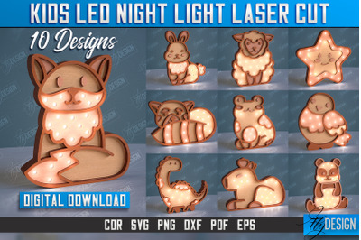 Kids Led Night Light Bundle | Home Design | Night Lamp | Animals Desig