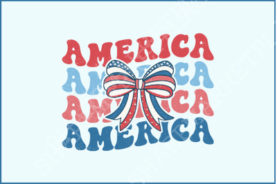 Coquette American Flag PNG&2C; 4th of July Sublimation&2C; USA Bow&2C; America &amp;amp; Independence Day Design&2C; American Girl&2C; Patriotic Themes DTG