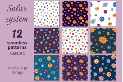 Solar system - paper/seamless patterns