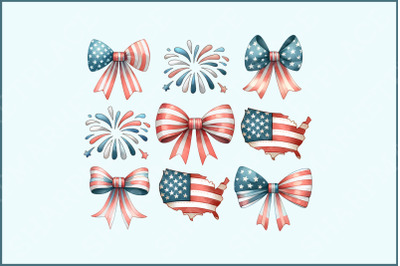 Coquette American Flag PNG, 4th of July Sublimation, Pink Bow &amp; Cowgirl Themes, Freedom Girly Designs, Digital Download USA Flag