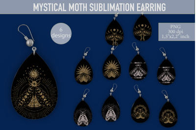 Mystical Moth Teardrop earring Sublimation