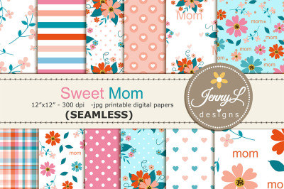 Mother&#039;s Day SEAMLESS Spring Floral Digital Papers