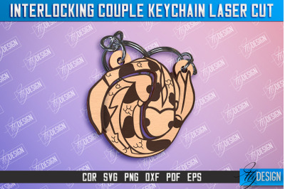 Fish Couple Keychain | Interlocking Couple Keychain Design | CNC