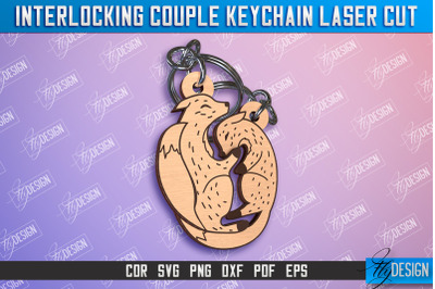 Fox Couple Keychain | Interlocking Couple Keychain Design | CNC