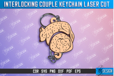 Animals Couple Keychain | Interlocking Couple Keychain Design | CNC