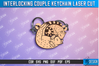 Cat sCouple Keychain | Interlocking Couple Keychain Design | CNC