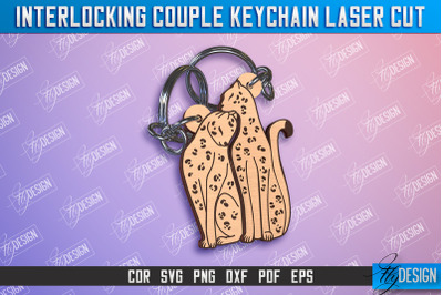 Jaguar Couple Keychain | Interlocking Couple Keychain Design | CNC