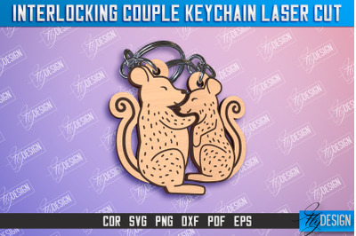 Mouse Couple Keychain | Interlocking Couple Keychain Design | CNC