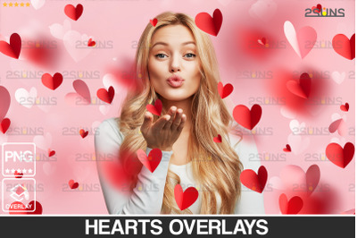 Valentine photo overlays, Blowing heart png, Falling heart