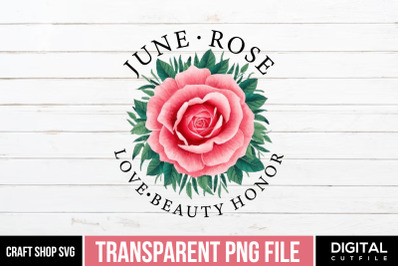 June Rose, Birth Month Flower PNG