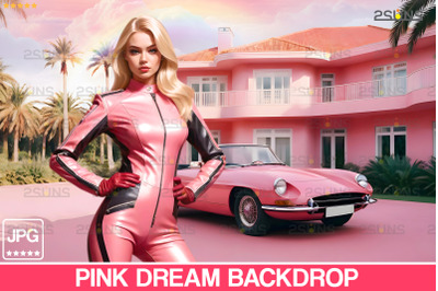 Dream House Backdrop, Pink Dream backdrop Summer