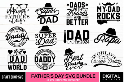 Fathers Day SVG Bundle, Fathers Day Quote Bundle