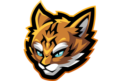 Cat head esport mascot logo design