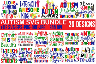 Autism SVG Bundle&2C; Autism T-shirt Design