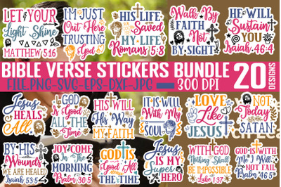 Bible Verse Stickers Bundle, Bible SVG