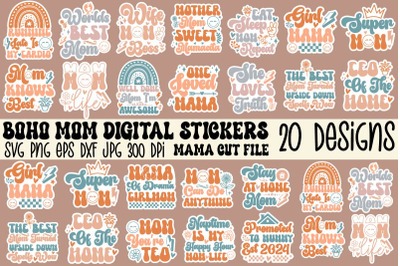 Boho Mama Stickers SVG Bundle&2C;Boho Mama Stickers SVG Bundle&2C;Boho Mama