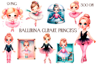 Ballerina princess Sublimation, Ballet bundle clipart