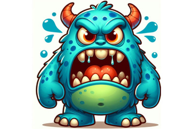 4 A cartoon monster with an angry expression