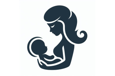 4 Mom and baby icon. Mom and baby isolated symbol