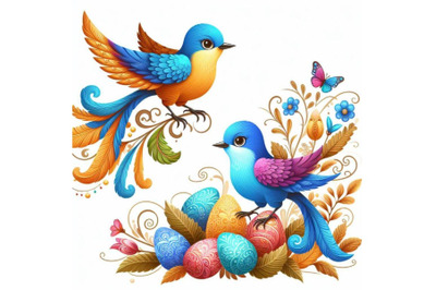 4 colorful bird