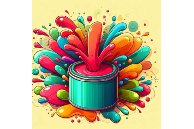 4 A colorful paint splash