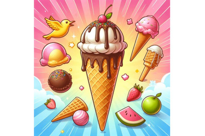 4 Yummy ice cream cone