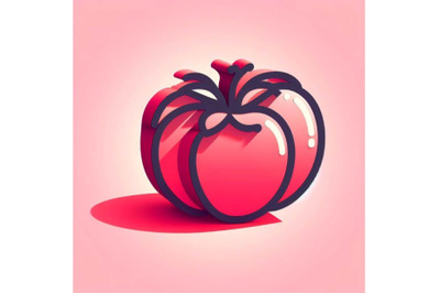 4 tomato&2C; pink background 3D