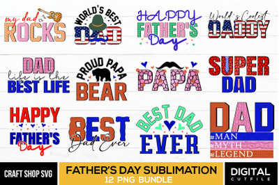 Father&#039;s Day Sublimation Bundle, Fathers Day PNG Bundle