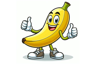 4 Cartoon banana giving thumbs up