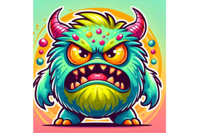 4 A cartoon monster with an angry expression