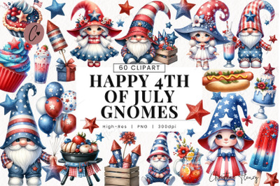 Happy 4th of July Gnomes Clipart
