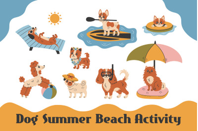 Dog Summer Beach Activity PNG Clipart