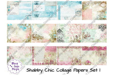 Shabby Chic Collage Papers Set 1