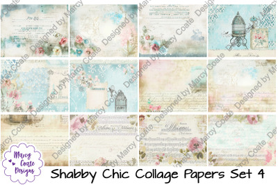 Shabby Chic Collage Papers Set 4