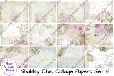 Shabby Chic Collage Papers Set 5