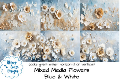 Mixed Media Flowers backgrounds