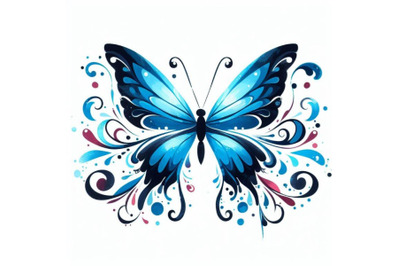 4 butterfly design over white background,