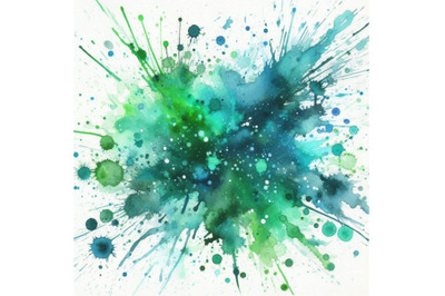 Four A green paint splatter