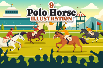 9 Polo Horse Sports Illustration