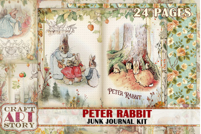 Peter Rabbit Beatrix Potter junk journal pages,fantasy fairy